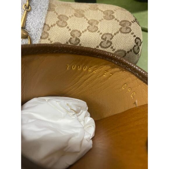 Gucci GG Supreme Canvas Horsebit Monogram Slip On Clogs 37 Studded - Picture 2 of 4